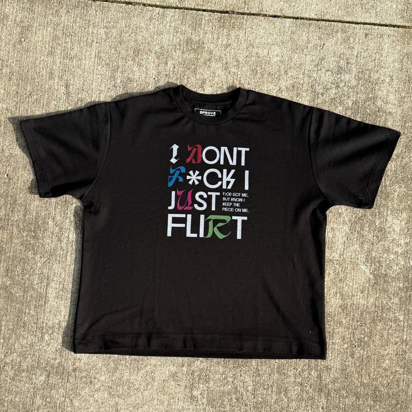 Rhinestone Oversized IDFIJF Shirt Black Front